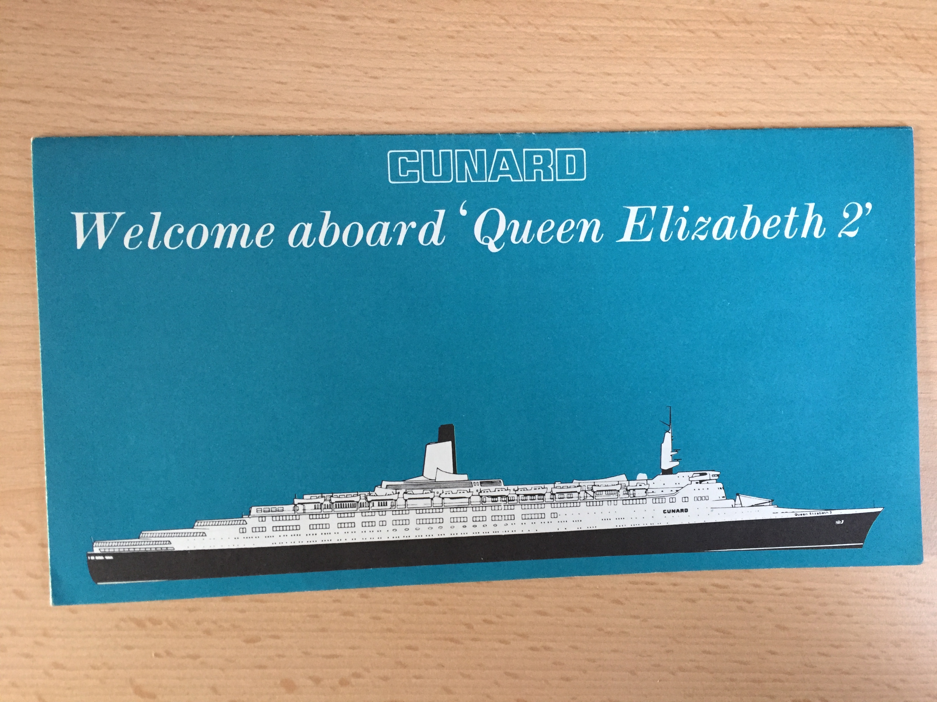 WELCOME ABOARD THE CUNARD LINE VESSEL QE2 DECK PLAN FROM 1970
